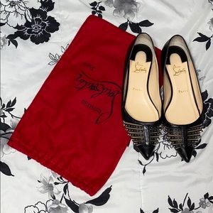 Christian Louboutin Leather Spike Flats